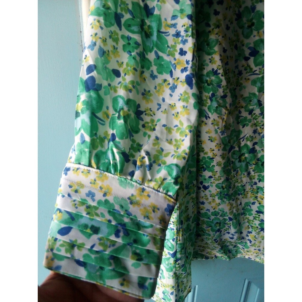 Gina Floral A Line Dress Green Long Sleeve Medium Pullover Long Sleeve - Picture 4 of 9